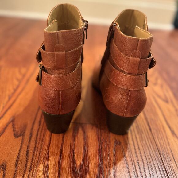 Naturalizer Kepler Women's 9.5 Brown Leather Closed Toe Booties Boho Western - Picture 8 of 13